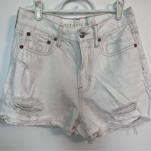 American Eagle Outfitters White Jean Shorts Distressed